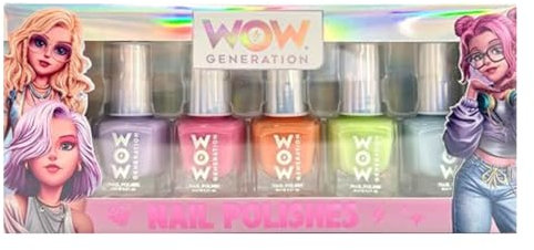 WOW Generation - 5-teiliges Nagellack-Set in Pastellfarben, hell und langlebig, ideal für Mädchen, Spiele zu Hause und Partys mit Freunden