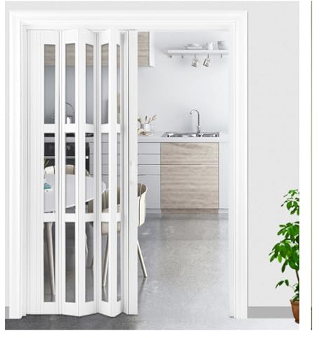 Schiebetür Falttür falttüren innentüren Mehrfach gefaltete magnetische Akkordeontür für den Innenbereich, Raumteiler-Falttür für Schlafzimmer, Wohnzimmer, Türöffnung, 80 70 60 58 56 52 50 48 46 44 42