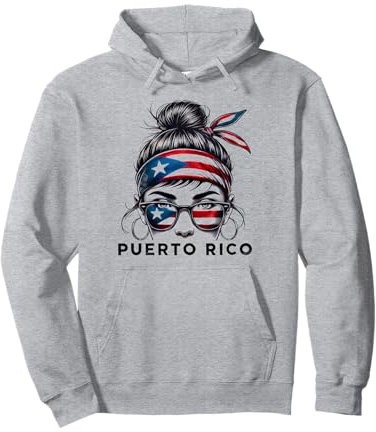 Haarbrötchen Puerto Rico Flagge Bandana Frau Sonnenbrille Pullover Hoodie