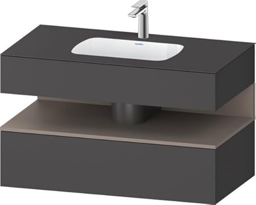 Duravit Qatego lavabo encastrado con base de lavabo consola, 1000x550x600mm, nicho basalto mate, QA4786043, Color: Grafito