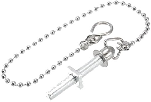 30,5 cm di ricambio cromato per lavabo lavabo vasca da bagno con catena e gancio a S estremità fermo in acciaio inox tappo di scarico e troppopieno catena a sfera 35 cm 1 confezione.