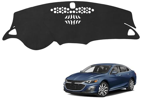 PeakPurit Black Dashboard Dash Board Cover Mat Carpet for Chevy Malibu 2016-2025 Accessories Dash Cover Flannel Material Dash Mat Sunshade