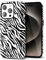 Svanove Zebra Print Phone Case for iPhone 15 Pro Max Case Girly, Cute Zebra Case for Women Girls, Luxury Trendy Retro Fashion Animal Print Design, Aesthetic Pattern Hard Shell Plastic Cover, Black