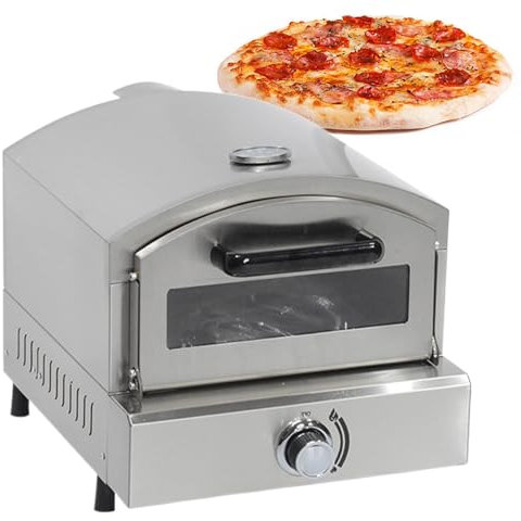 Beachtiful Four à Pizza et Four à Pizza D'extérieur à Gaz pour Camping, Jardin, Hayon, Machine à Pizza de Comptoir en Acier Inoxydable avec Pierre à Pizza, Usage Commercial ou Domestique