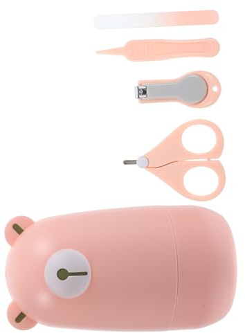 Yardwe Babynagelknipser Satz für Kinder mit Nagelschere und Feile aus Kohlenstoffstahl Rosa Maniküre Satz mit Schützender Funktion für Shower und Sanfte Nagelpflege