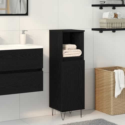 EMYRLXQW Möbelsets, Badmöbel-Sets, Badezimmerschrank, schwarze Eiche, 30 x 30 x 100 cm, Holzwerkstoff