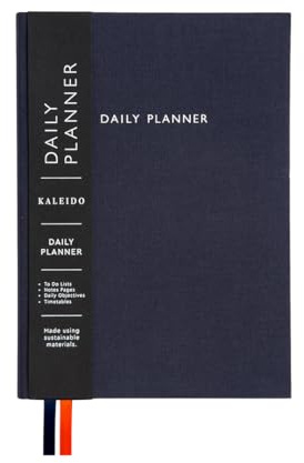 Undatierter Tagesplaner-Notizbuch, To-Do-Listen, Stundenplaner, Notizseiten, A5, gebrochenes Schwarz