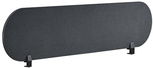 Beliani Schreibtisch Trennwand Akustik dunkelgrau 160 x 40 cm Befestigungsklammern Sparky