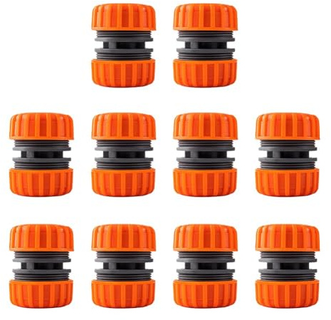 Homeponnew 10 Pack Extension Patch Joints for Water Pipe with 25mm Internal Diameter, Plastic Hose Nozzle Connector, for Orange and Black Plumbing Repair Fittings