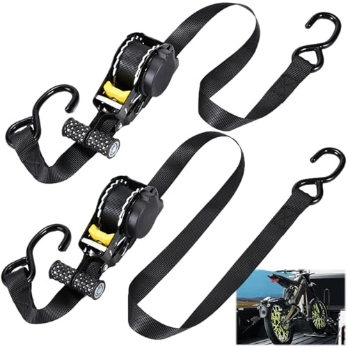 Cinghie di serraggio automatiche, 2 pezzi, cinghie autoavvolgenti con gancio a S, resistenza alla rottura, 680 kg, 3,3 m, cinghia a cricchetto per camion, rimorchi, moto, biciclette e altro ancora