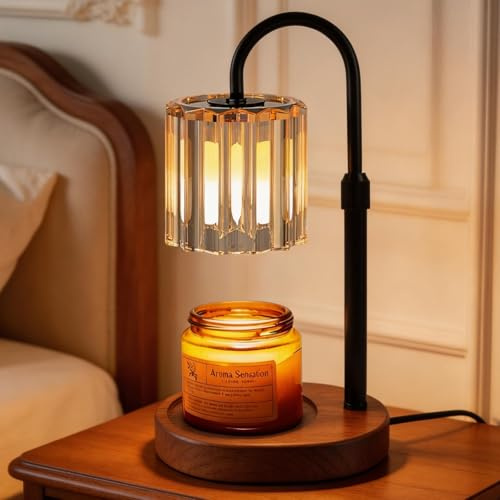 AnnSpa Ljusvärmarlampa med timer och dimmer, höjdjusterbar, ljusvärmare för glas-doftljus, hem, sovrum, dekoration, present, ljuslampor