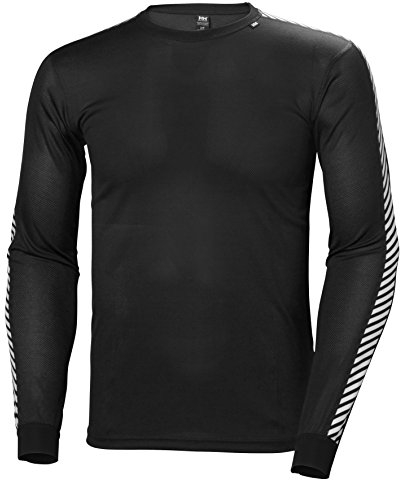Helly Hansen Men's HH Lifa Stripe Crew, Black, L