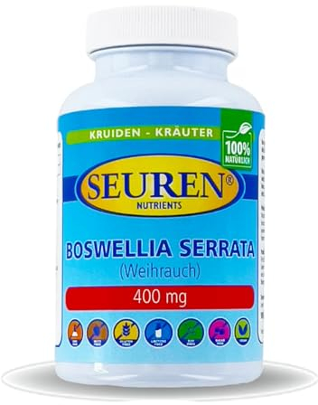 Seuren Nutrients | Boswellia Serrata/Weihrauch | 200 Tabletten | Hochdosiertes Weihrauch | 100% Natürlich | Glutenfrei | Laktosefrei und Zuckerfrei |