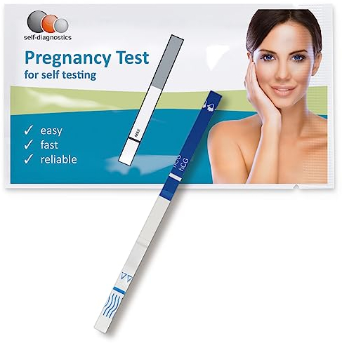 self-diagnostics Schwangerschaftstest Frühtest - hCG Test mit optimaler Sensitivität - hochempfindlicher Schwangerschaftstest 10 miu/ml - 20 Teststreifen einzeln verpackt