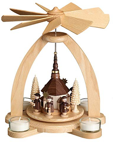 Tischpyramide - Teelichtpyramide mit Seiffener Kirche - Echt Erzgebirge® 1810