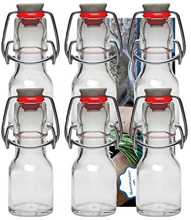 Vitrea 24er Set Bügelflaschen Bügelflasche Glasflaschen 50ml mit Bügelverschluss Bügelflasche Bügelflaschen zum Selbstbefüllen