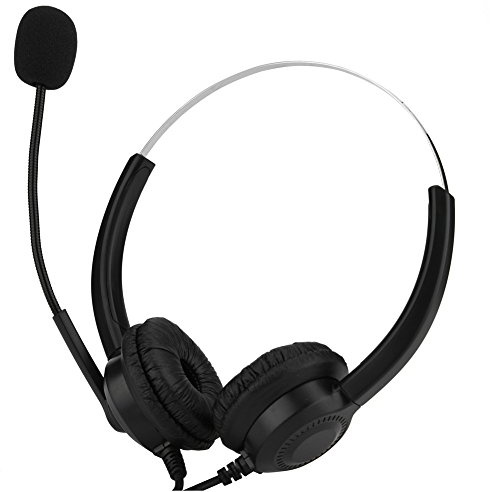 USB Headset Hands- Call Center Telefono Cuffia con con cancellazione del rumore cuffie Auricolare Ufficio per Pc o Laptop