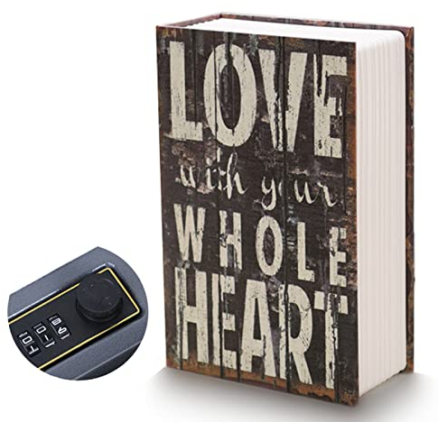 Coffre-Fort de Livre avec Code, Coffre-Fort de Livre de Dictionnaire Créatif Coffre-Fort Secret en Forme de Livre Caché pour la Collection de Bijoux en Espèces avec Serrure à Combinaison (Gris)