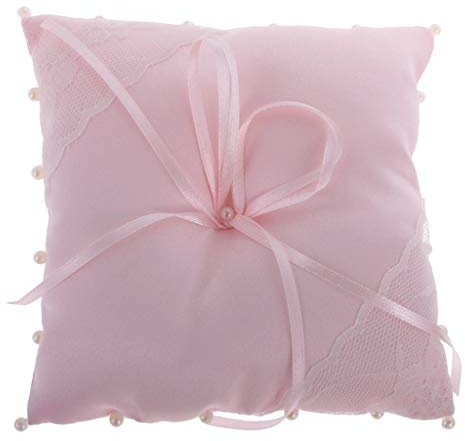 Joysiya Ringkissen mit Spitze, Blume, Perlen, Brautparty, Ringträger, Kissen für Hochzeitslieferant, Rosa