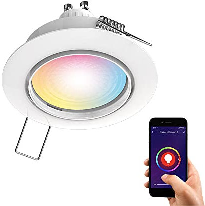KOZII, Ampoule LED Connectée GU10 Spot Encastrable Orientable 5W, Éclairage Blancs + Couleurs, Variation de Couleur et Luminosité, Idéale pour Intérieur, 2 Pièces