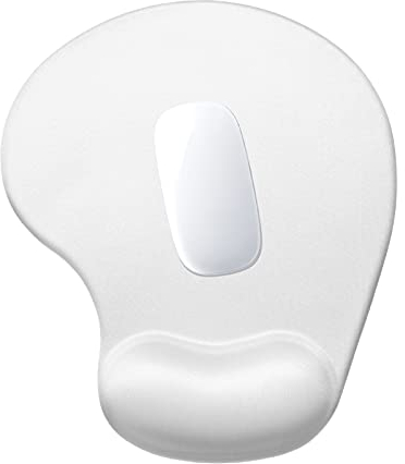 Hsurbtra Ergonomic Mouse Pad with Wrist Rest Support, Gel Mouse Pads with Non-slip PU Base, Pain Relief Memory Foam Mousepad for Laptop PC, Cute Office Supplies Desk Decro Accessories Ivory White