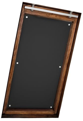 Home-Vision® Dachfensterrollo Verdunkelungsrollo Velux-kompatibel ohne Bohren mit Saugnäpfen Lichtundurchlässig Thermorollo Thermo-Rollo für Dachfensterr (Schwarz, M04-60cm x 73cm)
