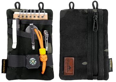 VIPERADE VE1 EDC Tool Pocket Organizer, Small EDC Pouch with 5 Pockets, Small Multitool Organizer Pouch Nylon Tool Sheath for Flashlight Multitools Pen Notebook