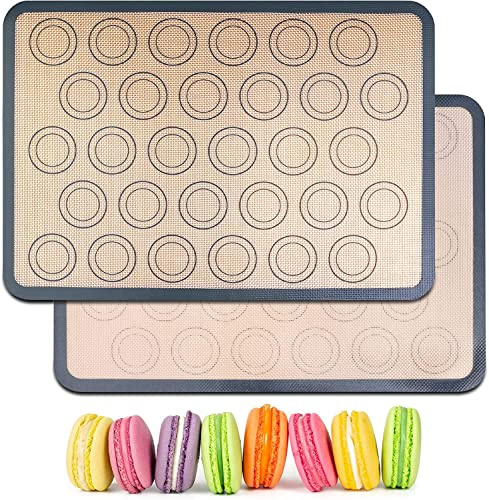 KOKSI Lot de 2 tapis de cuisson en silicone, réutilisables, antiadhésifs, de qualité alimentaire
