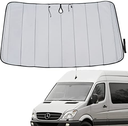 Mercedes-Benz Sprinter Van Windshield Sunshade, Campervan Thickened Oxford Insulated Window Cover for RV Windscreen, Powerful Magnets, UV&Heat Resistant Blackout, for NCV3, 2006 to 2018