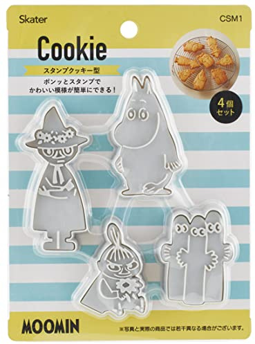 Skater CSM1-A - Juego de 4 cortadores de galletas con sellos Moomin