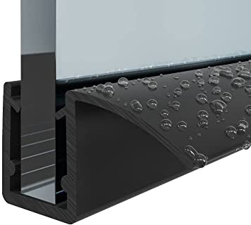 Black Shower Door Deflector Seal | 4-6mm or 7-8mm Versions | Pivot Door Shower Seal Strip (4-6mm Glass)