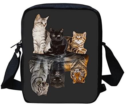 Belidome Petit sac à bandoulière en forme d'animal mignon pour femmes et enfants, Cat Tiger, Taille unique