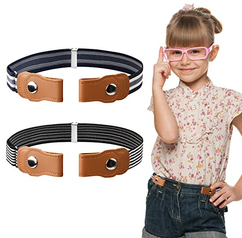 Joyan 2 Stück Elastischer Gürtel kinder, Schnallenfreier Gürtel für Jungen Mädchen, Einstellbar Gürtel Kinder Ohne Schnalle für Jeans Hosen Kleid