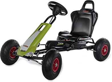 Ferbedo 10 503 8 GoKart CLAAS Racer (Tretauto für Kinder von Alter ca. 3-8 Jahre, hochwertiger Stahlrahmen, Verstellbarer Sitz, Luftbereifung, inkl. Soundlenkrad, belastbar bis 50 kg) 105038