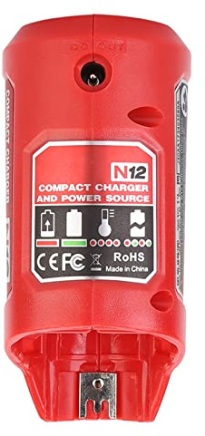TOPINCN Cargador de Batería Base USB 1201 Apto para Milwaukee M12 Portátil con Fuente de Alimentación para Montaje 48 Adaptador de Batería Paquetes de Batería