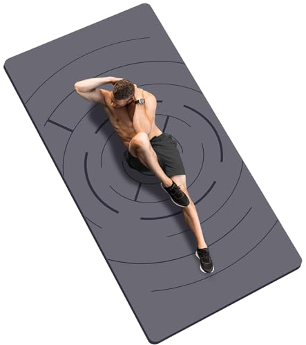 Fiita Yogamatte Lang und Breit 200x100cm Dick 6mm/12mm TPE Sportmatte Fitnessmatte rutschfest für Pilates Gym Training Workouts Abriebfest Desinfizierbar Mit Schuhen Benutzbar