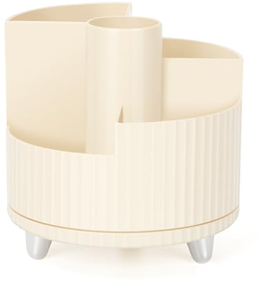 Cinnani Make Up Kosmetik Organizer, 360° Drehbar Lippenstift-Beauty Organiser, Multifunctional Cosmetic Make Up Organiser - Beige