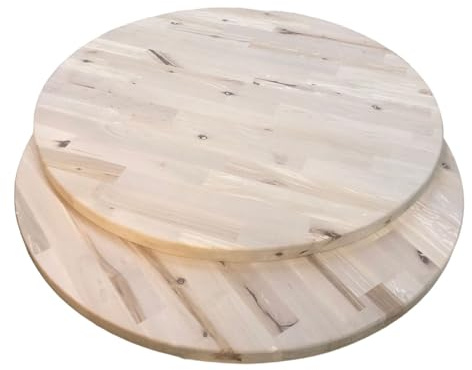 printiywood Birke Runde Tischplatte Massiv Holzscheibe Rund Holz Leimholz Leimholzplatte Platte Scheiben Rundholz DIY Basteln (Stärke 27mm, Ø 400mm)