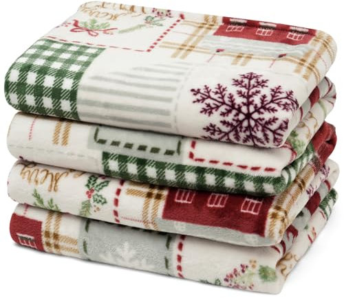 PHF Bedruckte Fleecedecke, King-Size, kein Ausfallen, kein Pilling, ultraweicher Plüsch, gemütlich, Weihnachtsdruck, Heimdekoration, Flanelldecke für Bett, Sofa, Couch und Geschenk, 274,3 x 228,6 cm,