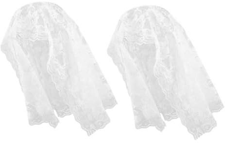 GAROZATION 2stücke Brautschleier Mit Kamm Kurzer Hochzeitsveil Spitze Accessoire Für Braut Und Bachelorette-party Vielseitig Einsetzbar Für Hochzeiten Und Besondere Anlässe