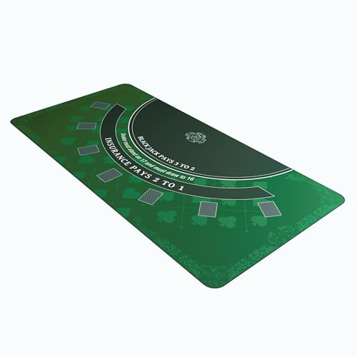 Bullets Playing Cards, Tapis Blackjack, 160 x 80 cm, Vert