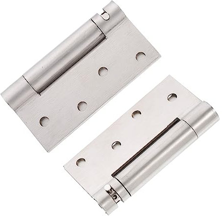 Yardenfun Charnières De Porte En Acier Inoxydable à Fermeture Automatique Réglables 4 Pouces, Charnières De Meuble Robustes Pour Portes Intérieures Et Extérieures, Lot De 2 Pièces
