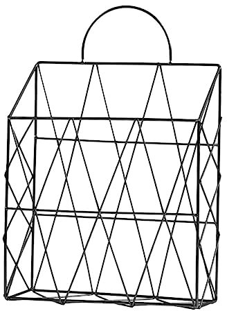 ABOOFAN Porte-revue Mural Suspendu Métal Noir Panier De Rangement Robuste Et Résistant Rouille Pour Journaux Magazines Documents Et Organiseur Décoratif Pour Bureau Et Maison