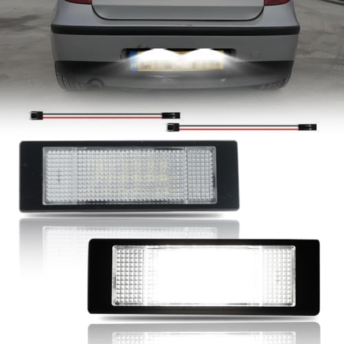 GSOWO LED Kennzeichenbeleuchtung für E81 E85 E86 E87 E89 E63 E64 F06 F12 F13 F20 F21 R55 R60 Marea, [Langlebig & Effizient] Hochwertige Can-bus Fehlerfrei 18 SMD Nummernschildbeleuchtung, 2 Stücke