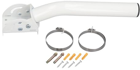 Outdoor Satellite Antenna Mount, V2 Rectangular Dish Bracket J Pole Wall Mount Kit for TV Antennas, Weather Stations, CPE Devices
