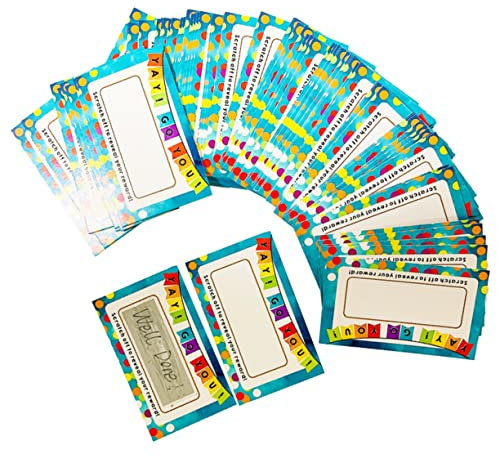 KAILIKETIY Rubbelkarten 200 Stück Papier Mit Scratch off Beschichtung Selbstgemacht Festival Grußkarten Für Kinder Und Erwachsene