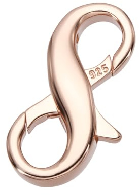 arricraft 925 Sterling Silber Karabinerverschlüsse Roségoldfarbener Karabinerverschluss Mit Doppelter Öffnung Verlängerungsverschluss Für Halsketten Und Armbänder Zum Selbermachen von Schmuck