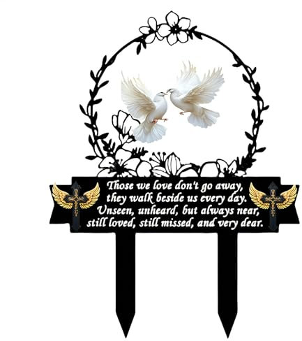 Marcature funerarie, lutto, acrilico 2D per cimitero, incrocio e incrocio, memoriale, dolore, giardino, segni tombali