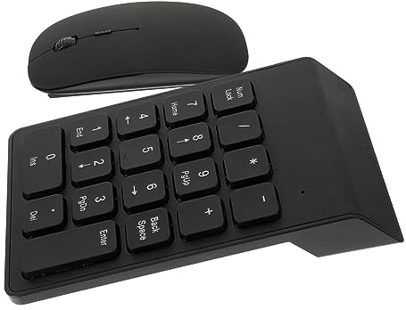 KONTONTY Numérique sans Fil Souris pour Ordinateur Portable Clavier Compact Et Bureaux Accessoires Informatiques en Noir