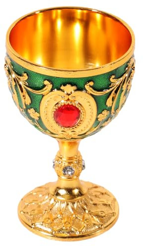 Alipis Verre de vin Blanc de Style européen Verre à bière Verre à café Verre à vin Blanc gobelet à vin en Tasses à vin Ancien Petite Coupe de vin gobelet réutilisable Alliage Green